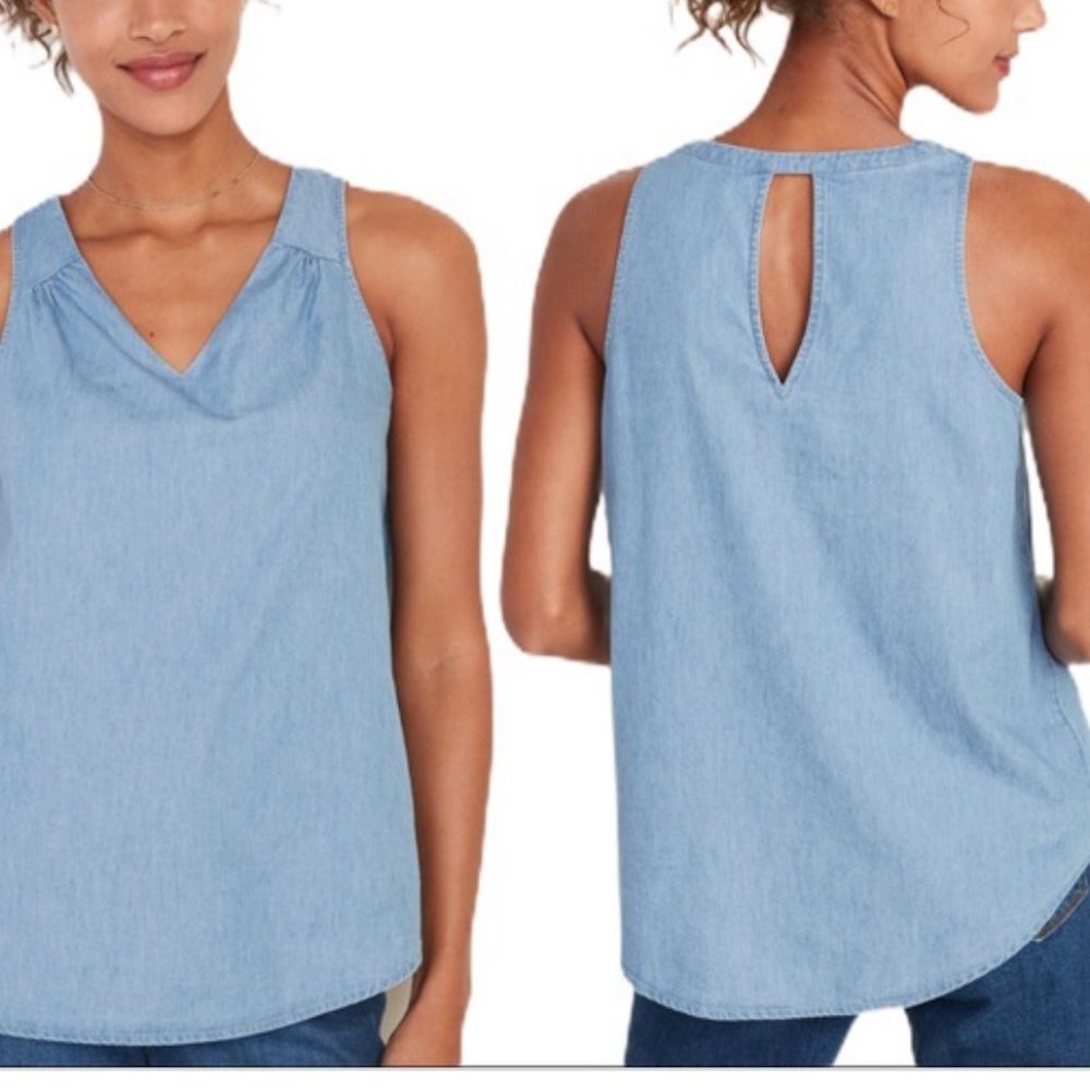 Chambray sleeveless top